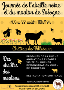 Journée de l'Abeiille Noire et du Mouton Solognot au château de Villesavin - Dimanche 28 août 10h/19h